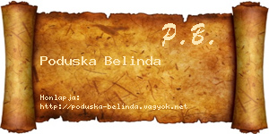 Poduska Belinda névjegykártya
